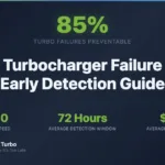 Diesel turbocharger failure early detection guide — warning signs, diagnosis, and repair options infographic