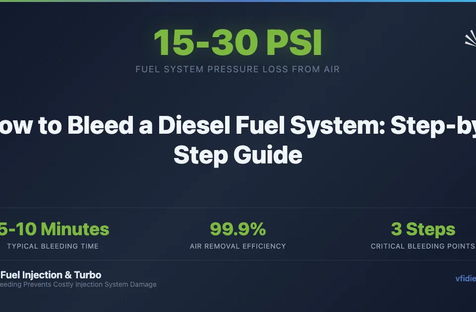 How to bleed a diesel fuel system step-by-step guide infographic — fuel flow path and air removal process