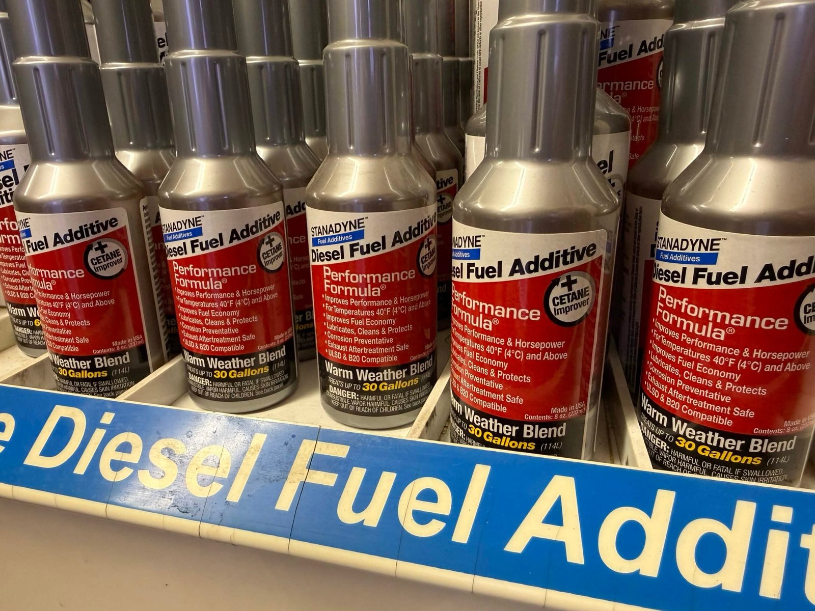 Stanadyne diesel fuel additive product display stand at Valley Fuel Injection