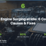 Diesel engine on test bench with diagnostic scanner — surging at idle causes and fixes guide by Valley Fuel Injection
