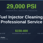 Featured infographic comparing DIY vs professional diesel fuel injector cleaning methods, costs, and results