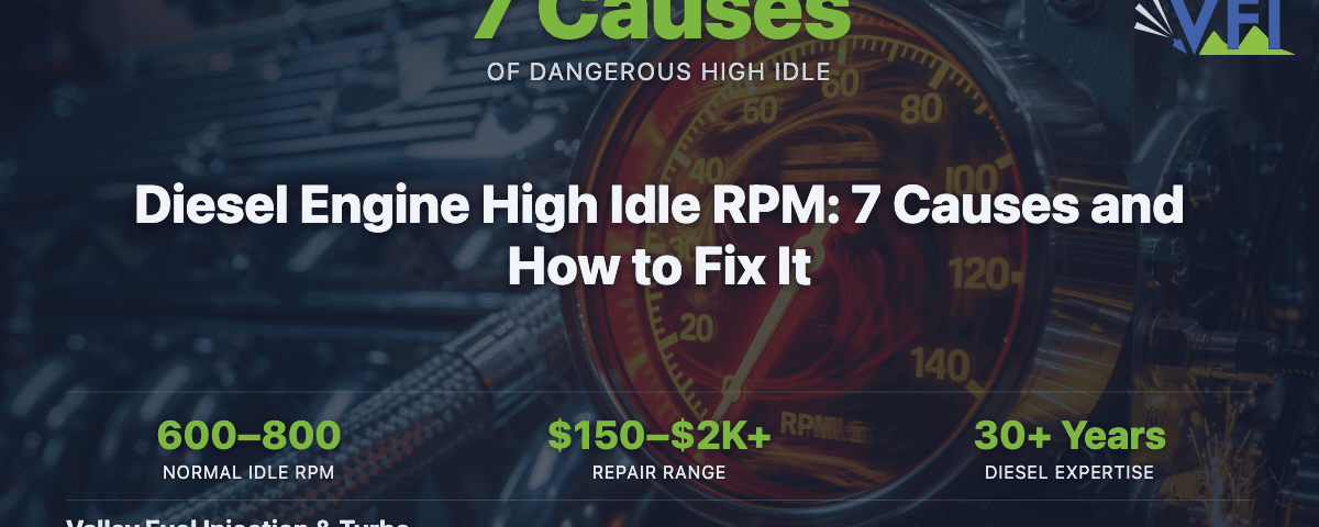 Diesel engine high idle RPM causes and how to fix it