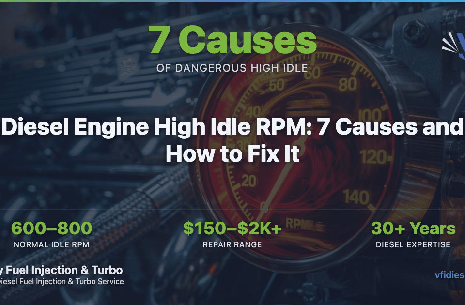 Diesel engine high idle RPM causes and how to fix it