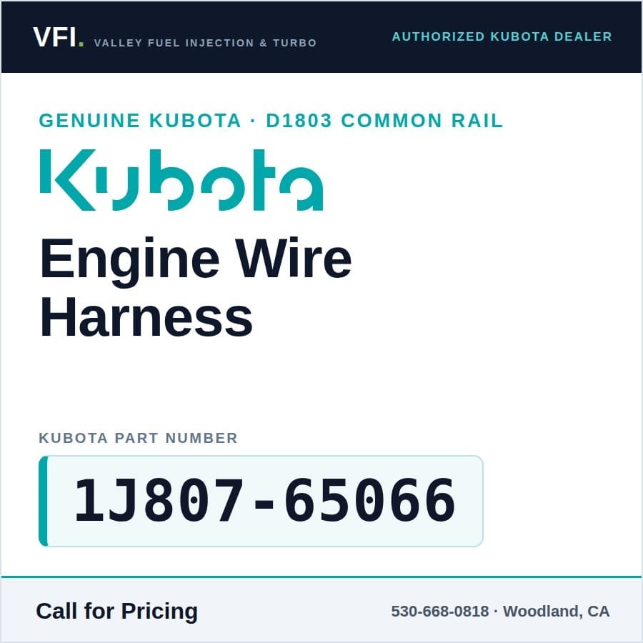 Kubota D1803 Engine Wire Harness 1J807-65066 (Genuine)