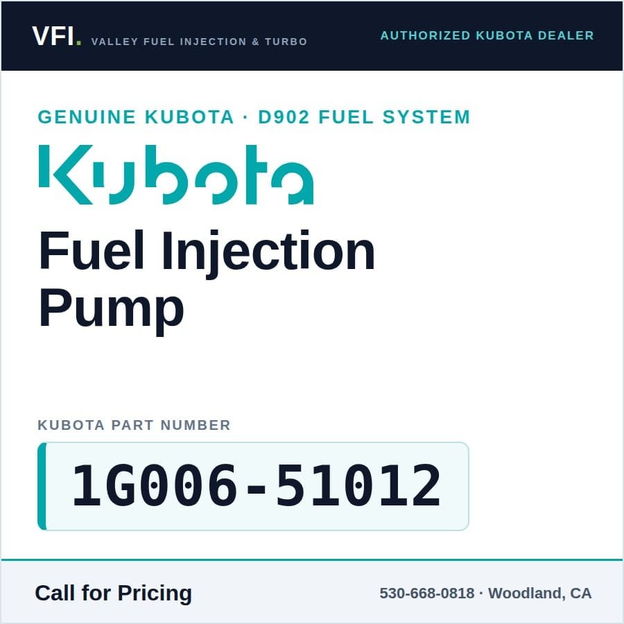 Kubota D902 Fuel Injection Pump 1G006-51012 (Genuine)