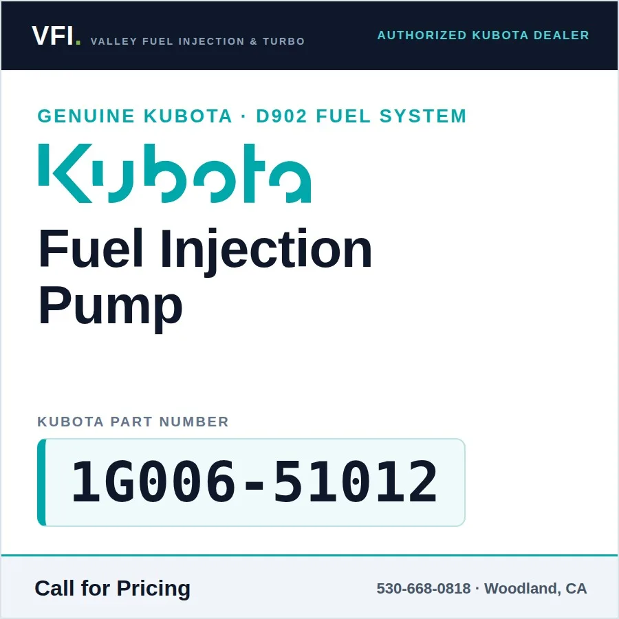 Kubota D902 Fuel Injection Pump 1G006-51012 (Genuine)