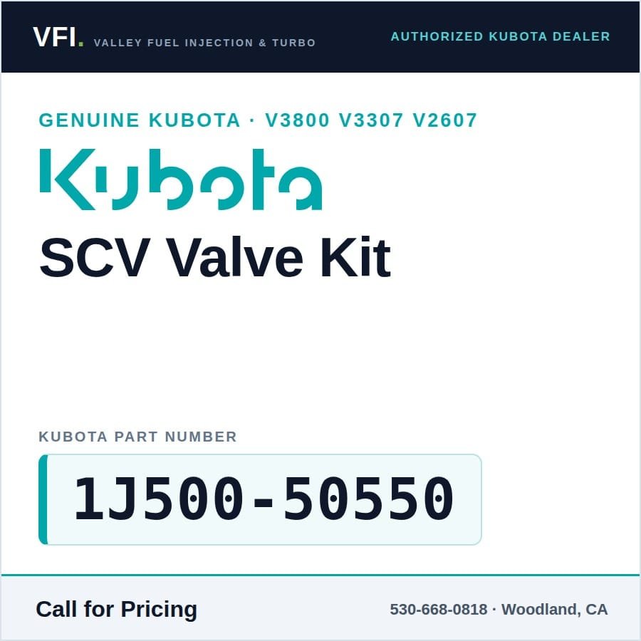 Kubota V3307 V3800 SCV Suction Control Valve Kit 1J500-50550 (Genuine)