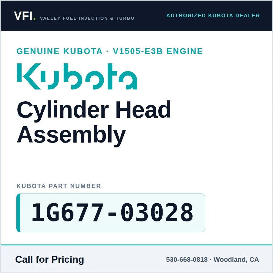 Kubota V1505-E3B Cylinder Head Assembly 1G677-03028 (Genuine)