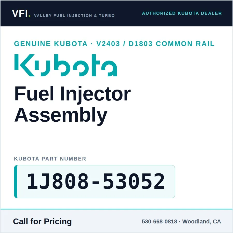 Kubota V2403 D1803 Fuel Injector 1J808-53052 (Genuine)