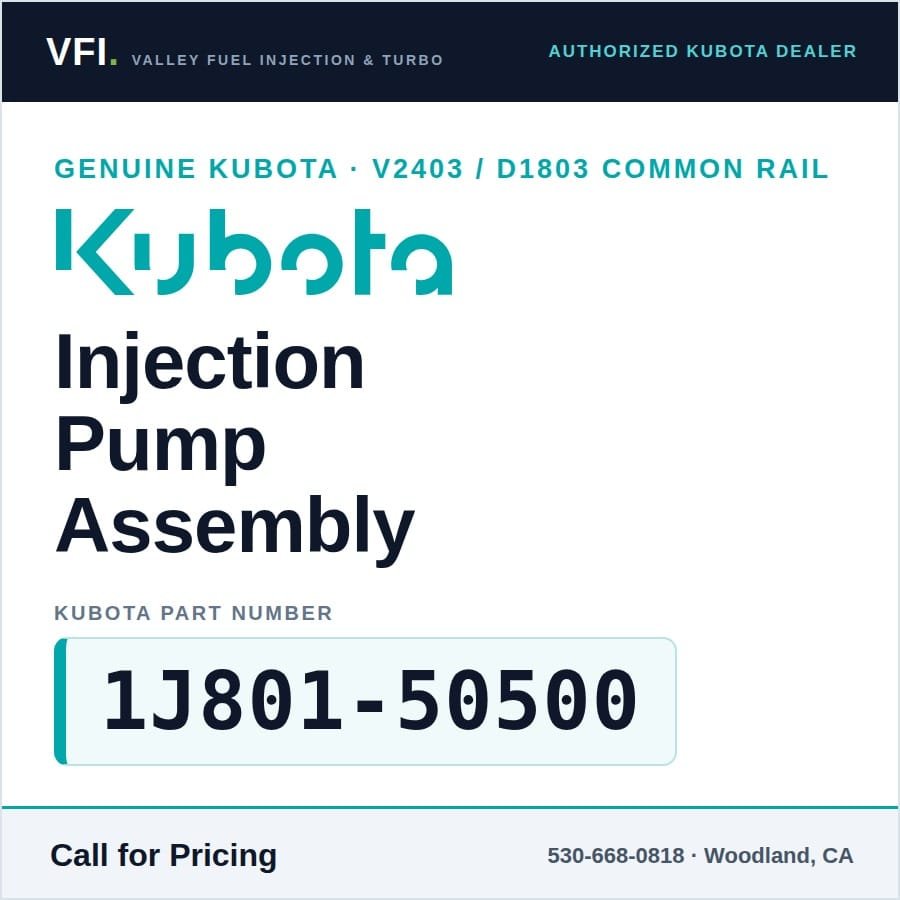Kubota V2403-CR D1803-CR Injection Pump 1J801-50500 (Genuine)
