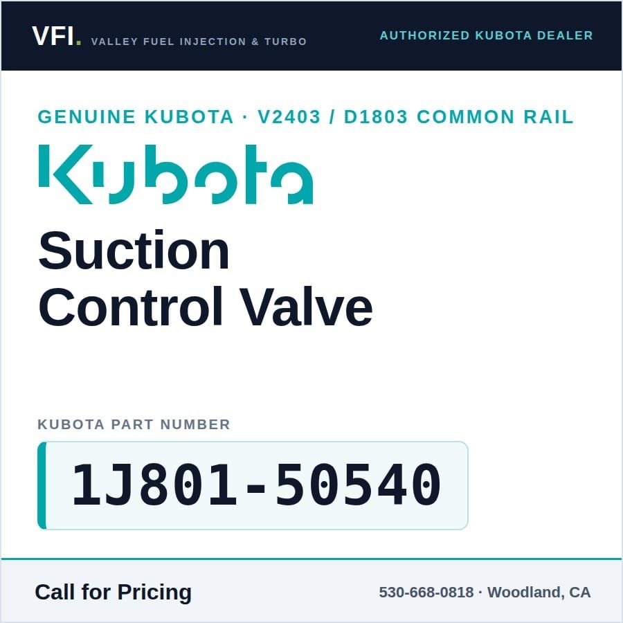 Kubota V2403 D1803 SCV Suction Control Valve 1J801-50540 (Genuine)