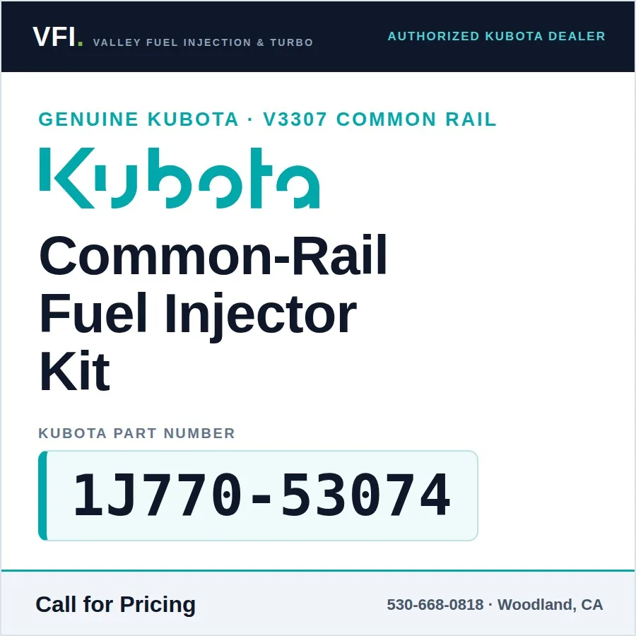 Kubota V3307-CR-TE4 Fuel Injector Kit 1J770-53074 (Genuine)