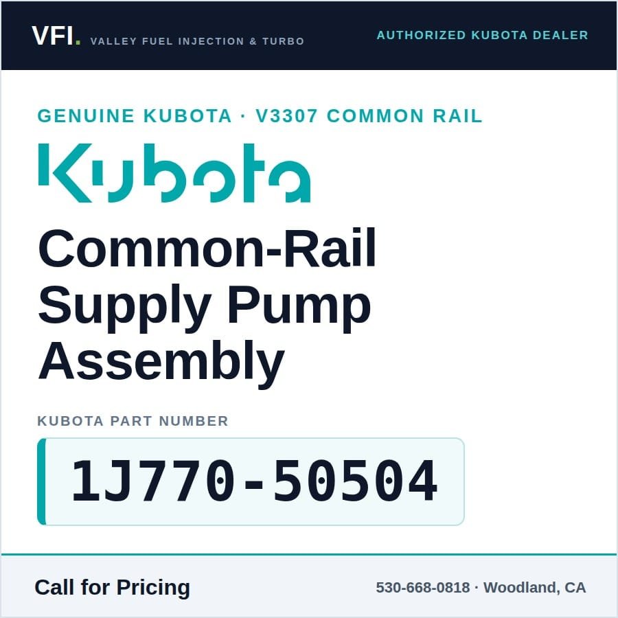 Kubota V3307 Common Rail Supply Pump Assembly 1J770-50504 (Genuine)