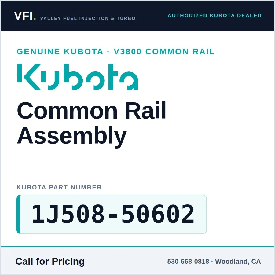 Kubota V3800 Common Rail Assembly 1J508-50602 (Genuine)