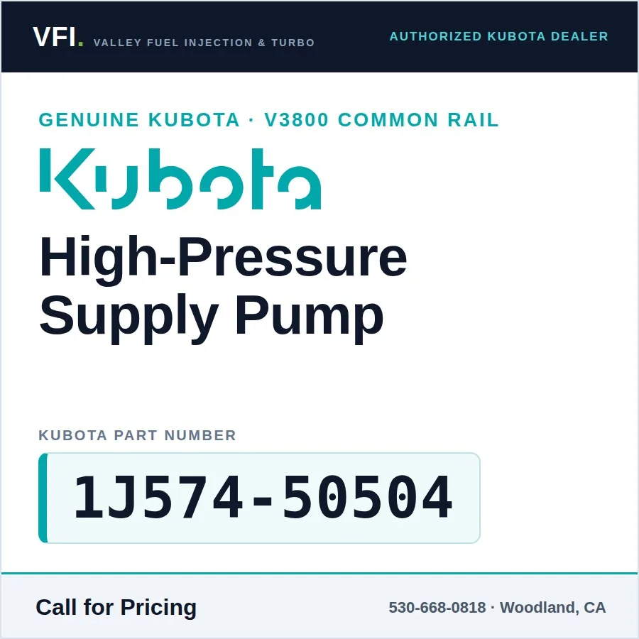 Kubota V3800 High-Pressure Supply Pump 1J574-50504 (Genuine)