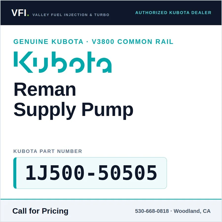 Kubota V3800 Common Rail Injection Pump 1J500-50505 (Genuine Reman)