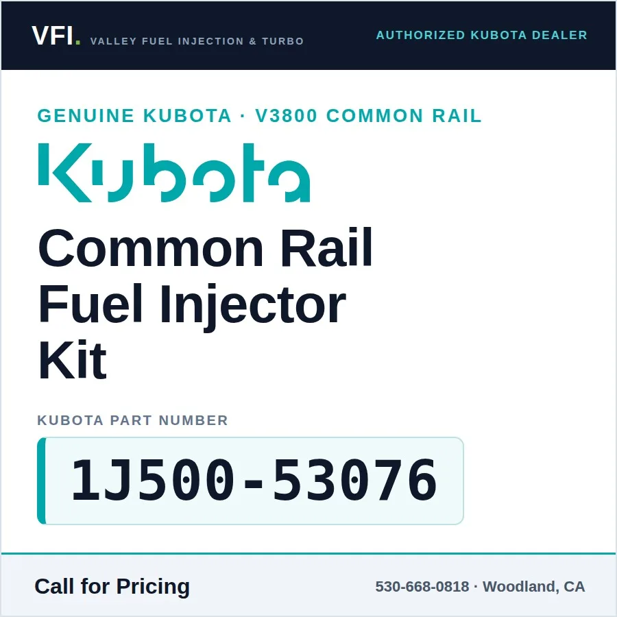 Kubota V3800 Common Rail Fuel Injector Kit 1J500-53076 (Genuine)