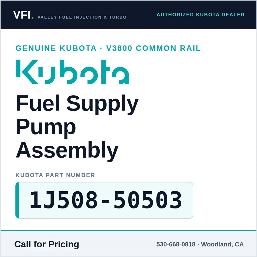 Kubota V3800 Fuel Supply Pump Assembly 1J508-50503 (Genuine)