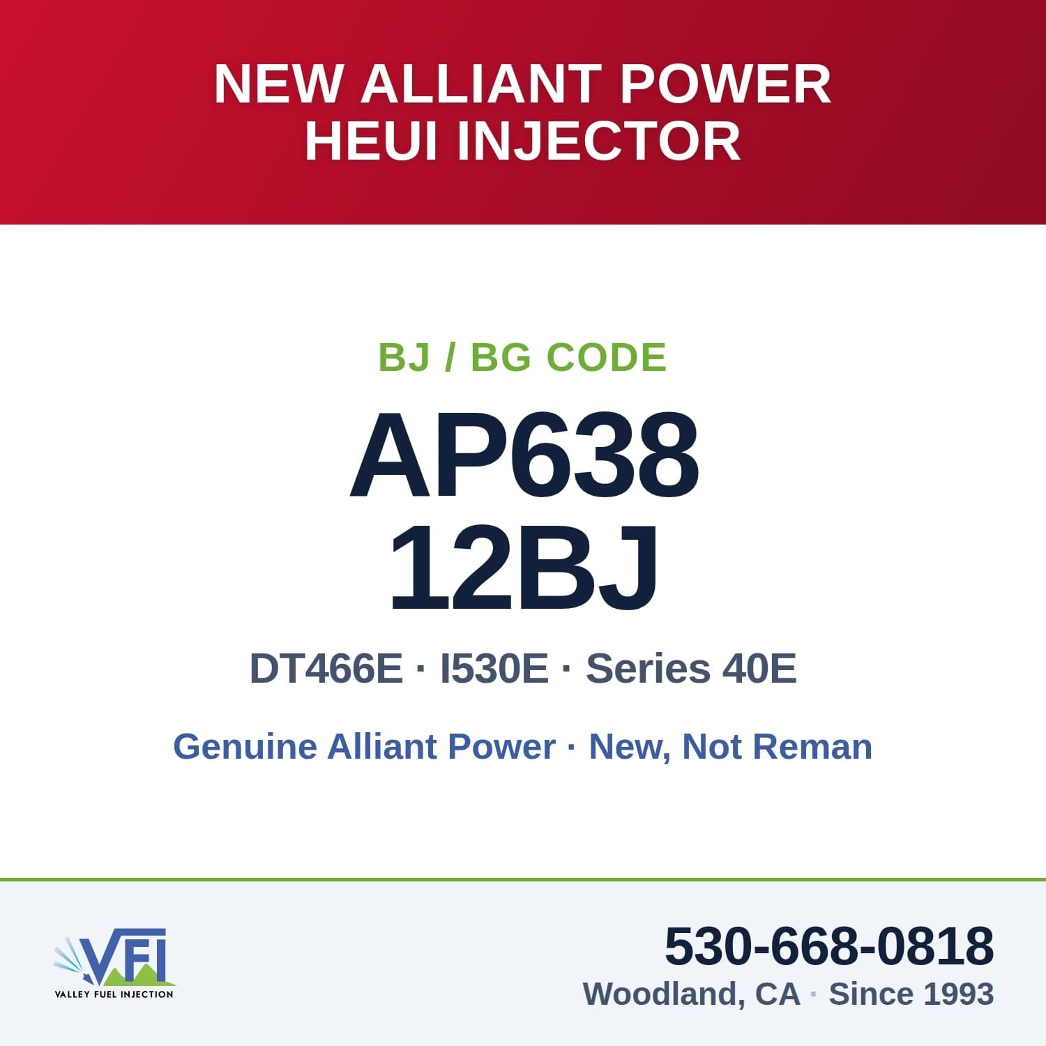 AP63812BJ International DT466E 1997-1999, 230-250 hp (HT) — engine serial 1,084,868 through 1,125,227 — Valley Fuel Injection & Turbo, Woodland CA