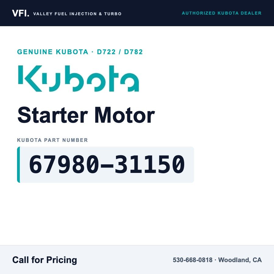 Kubota 67980-31150 Starter Motor for Kubota D722 diesel engine