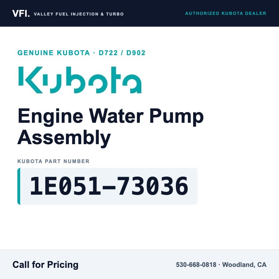 Kubota 1E051-73036 Engine Water Pump Assembly for Kubota D722 and D902 diesel engines