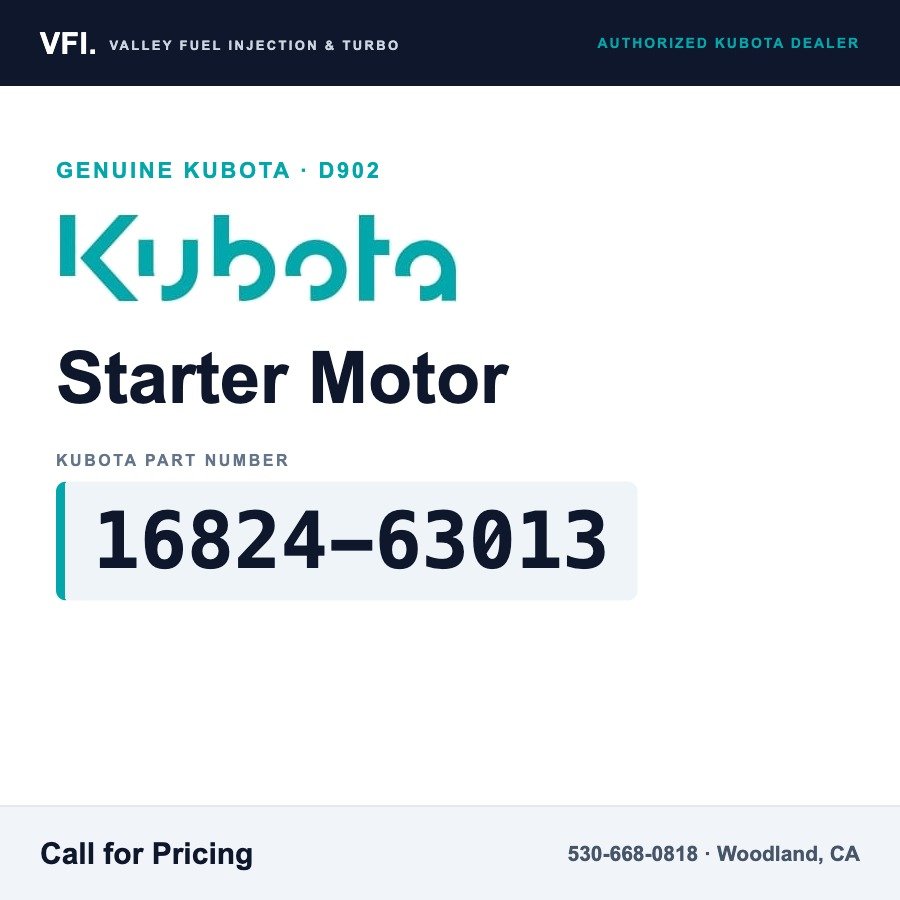 Kubota 16824-63013 Starter Motor for Kubota D902 diesel engine