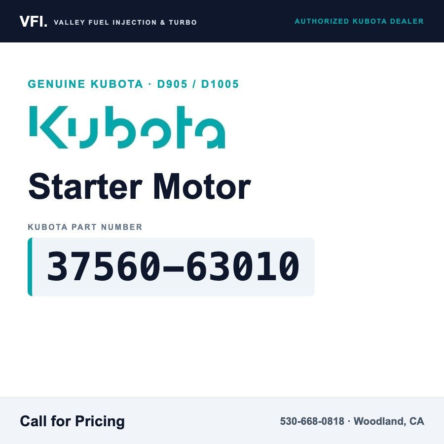 Kubota 37560-63010 Starter Motor for Kubota D905 diesel engine