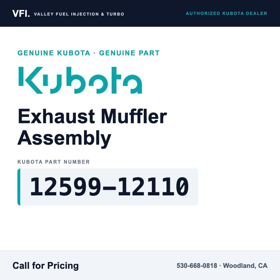 Kubota 12599-12110 Exhaust Muffler Assembly