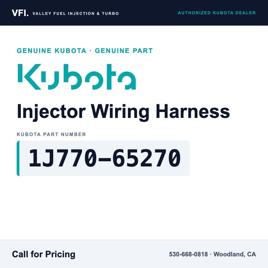 Kubota 1J770-65270 Injector Wiring Harness for Direct replacement for a Kubota injector harness numbered 1J770-65270