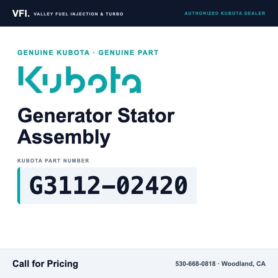 Kubota G3112-02420 Generator Stator Assembly for Kubota GL11000 Lowboy II diesel generator