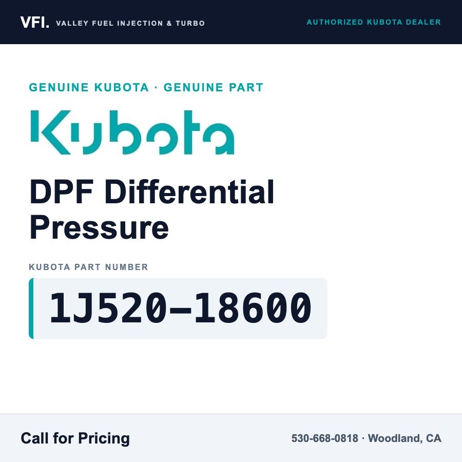 Kubota 1J520-18600 DPF Differential Pressure Sensor for Kubota L3301