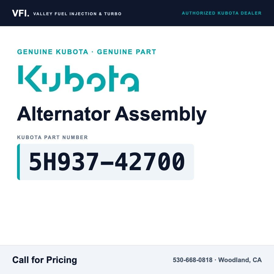 Kubota 5H937-42700 Alternator Assembly for Kubota L2900F