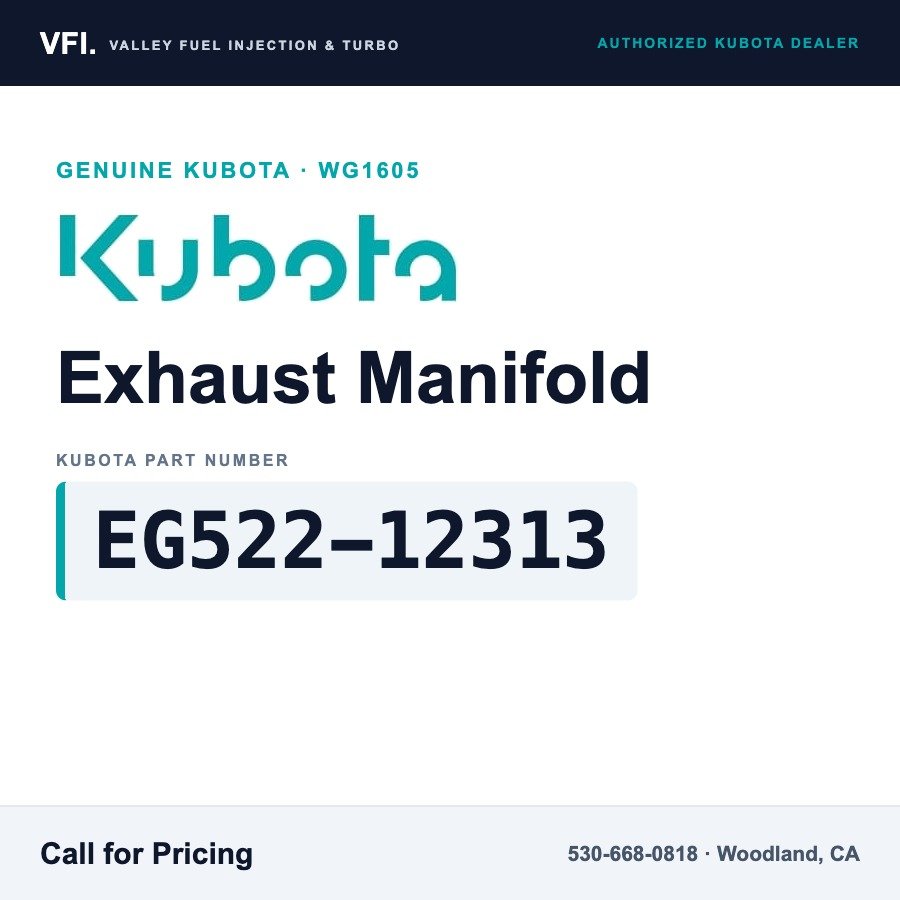 Kubota EG522-12313 Exhaust Manifold for Kubota WG1605 four-cylinder gasoline/LPG engine