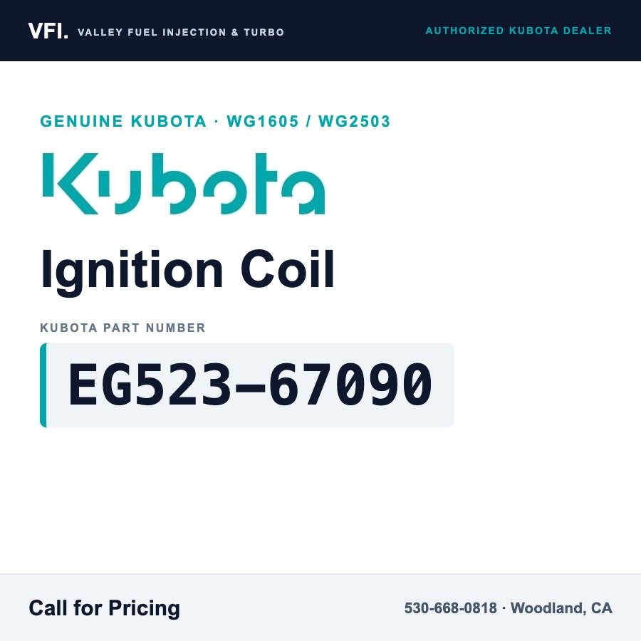 Kubota EG523-67090 Ignition Coil for Kubota WG1605 engine