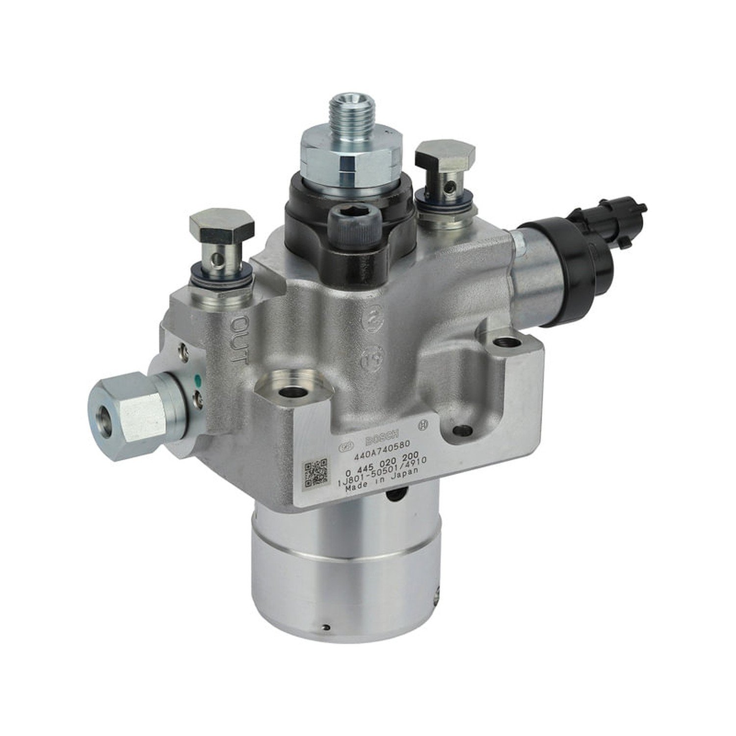Bosch 0445020200 common-rail fuel pump for Kubota V2403-CR and D1803-CR, view 1
