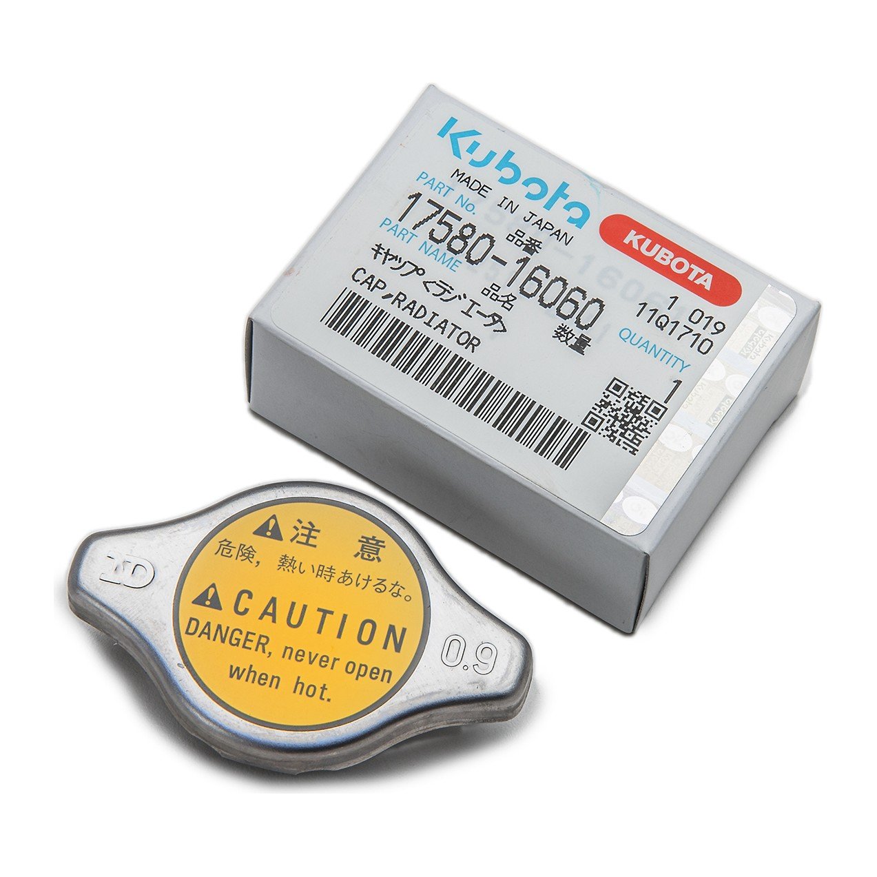 Kubota D1105, D1803, L3400, L4400, MX5100, M5700 & RTV900 Radiator Cap | Genuine Kubota 17580-16060