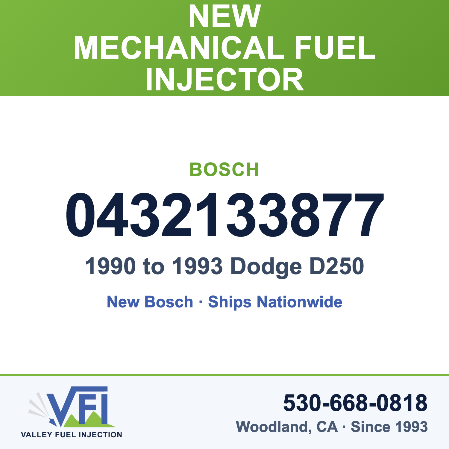Bosch 0432133877 Mechanical Fuel Injector (Nozzle and Holder Assembly) for 1990 to 1993 Dodge D250
