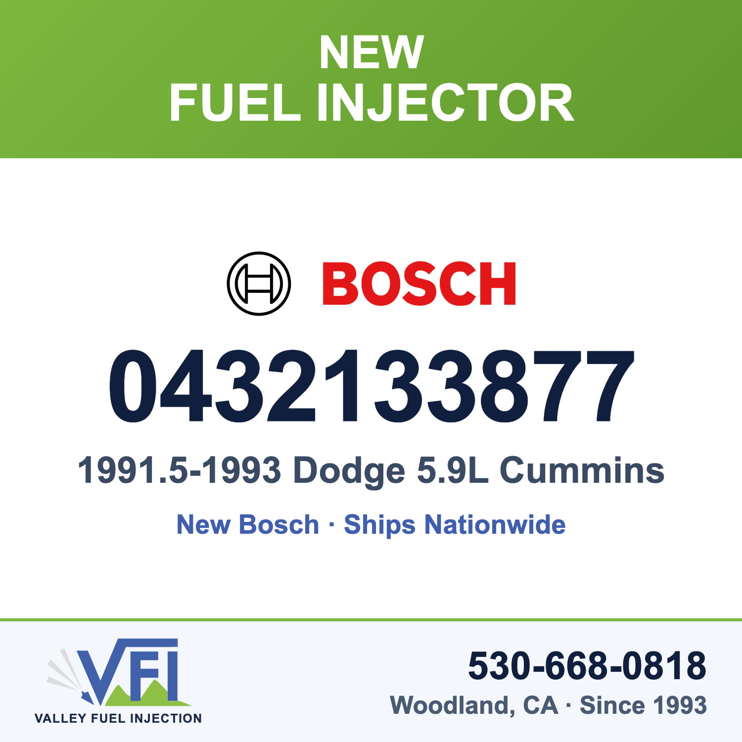 Bosch 0432133877 Mechanical Fuel Injector (Nozzle and Holder Assembly) for 1990 to 1993 Dodge D250