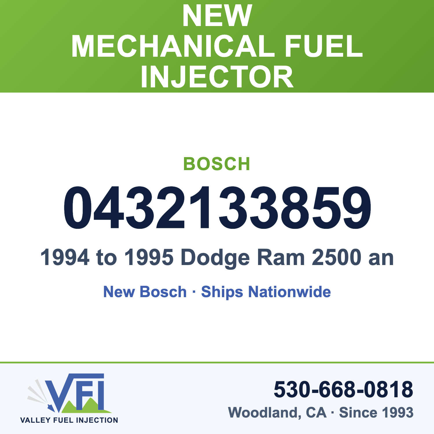 Bosch 0432133859 Mechanical Fuel Injector (Nozzle and Holder Assembly) for 1994 to 1995 Dodge Ram 2500 and 3500