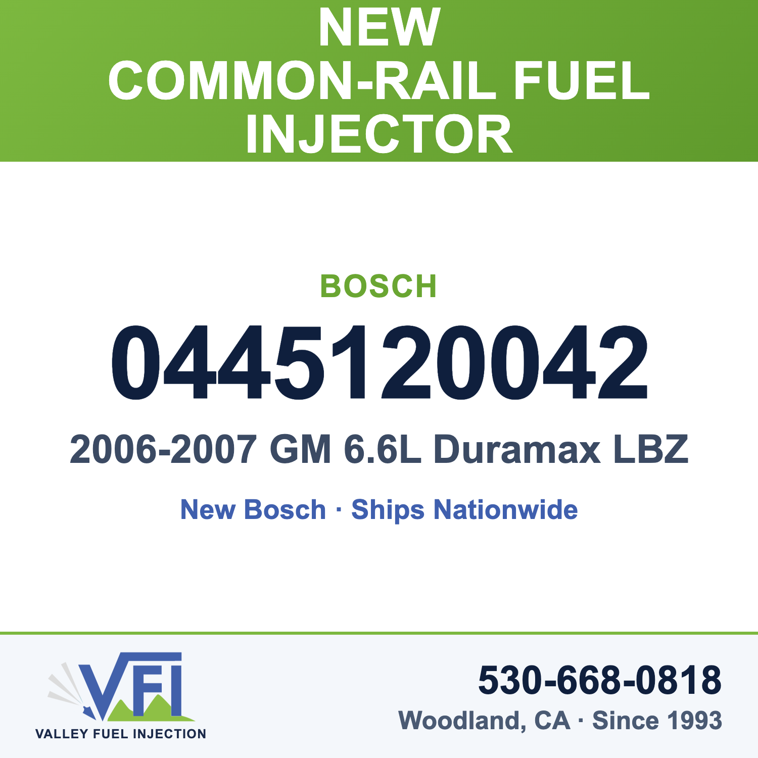 Bosch 0445120042 Common-Rail Fuel Injector for 2006-2007 GM 6.6L Duramax LBZ