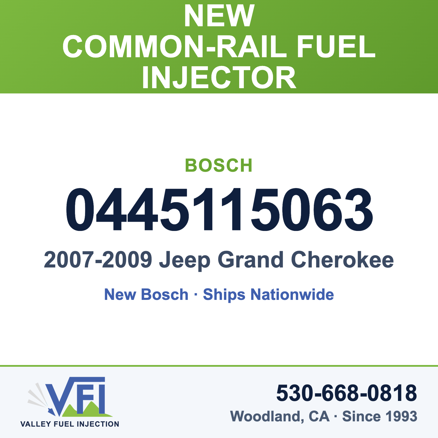 Bosch 0445115063 Common-Rail Fuel Injector for 2007-2009 Jeep Grand Cherokee