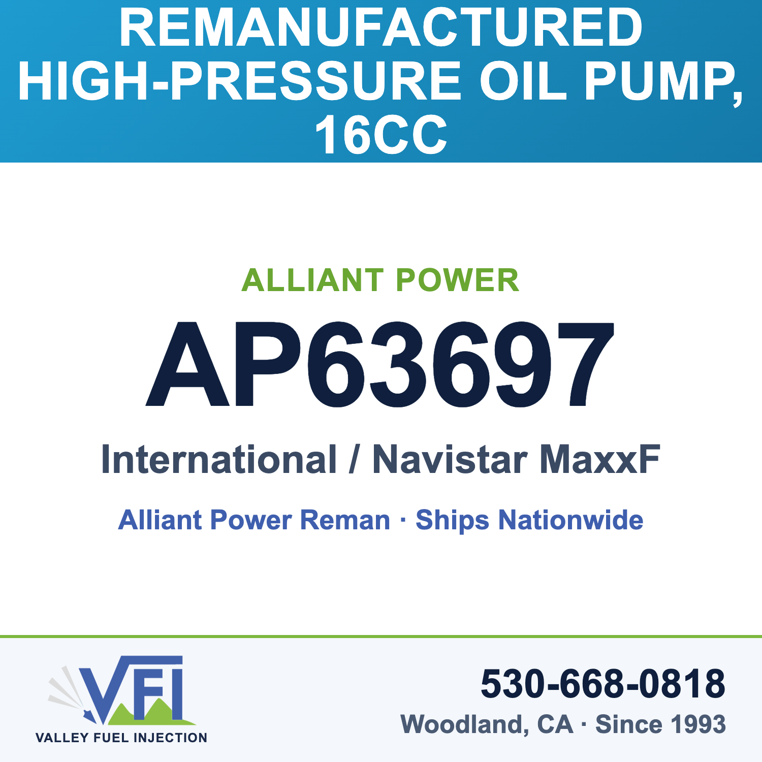 Alliant Power AP63697 High-Pressure Oil Pump (HPOP), 16cc for International / Navistar MaxxForce 9 and MaxxForce 10
