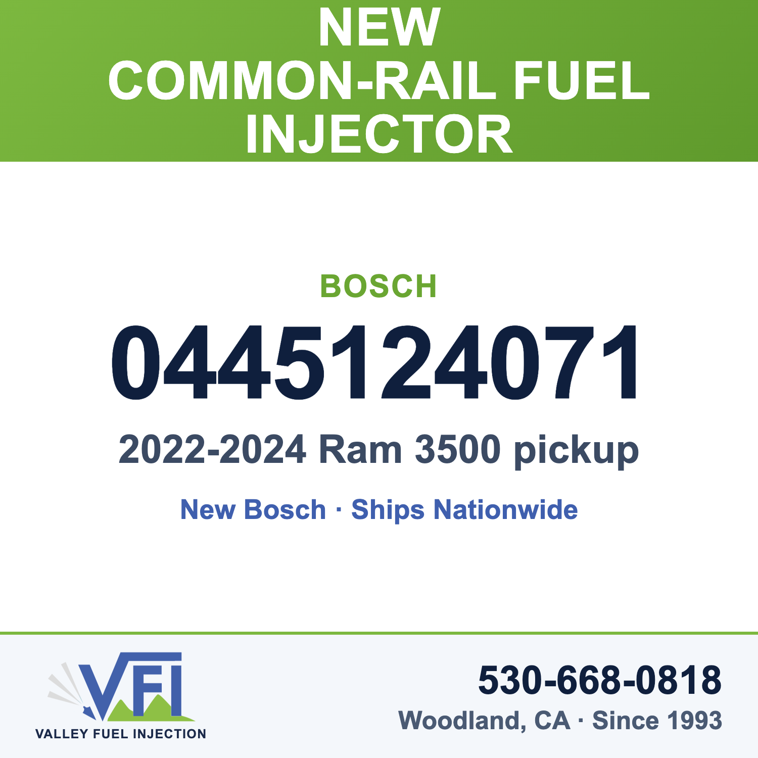 Bosch 0445124071 Common-Rail Fuel Injector for 2022-2024 Ram 3500 pickup