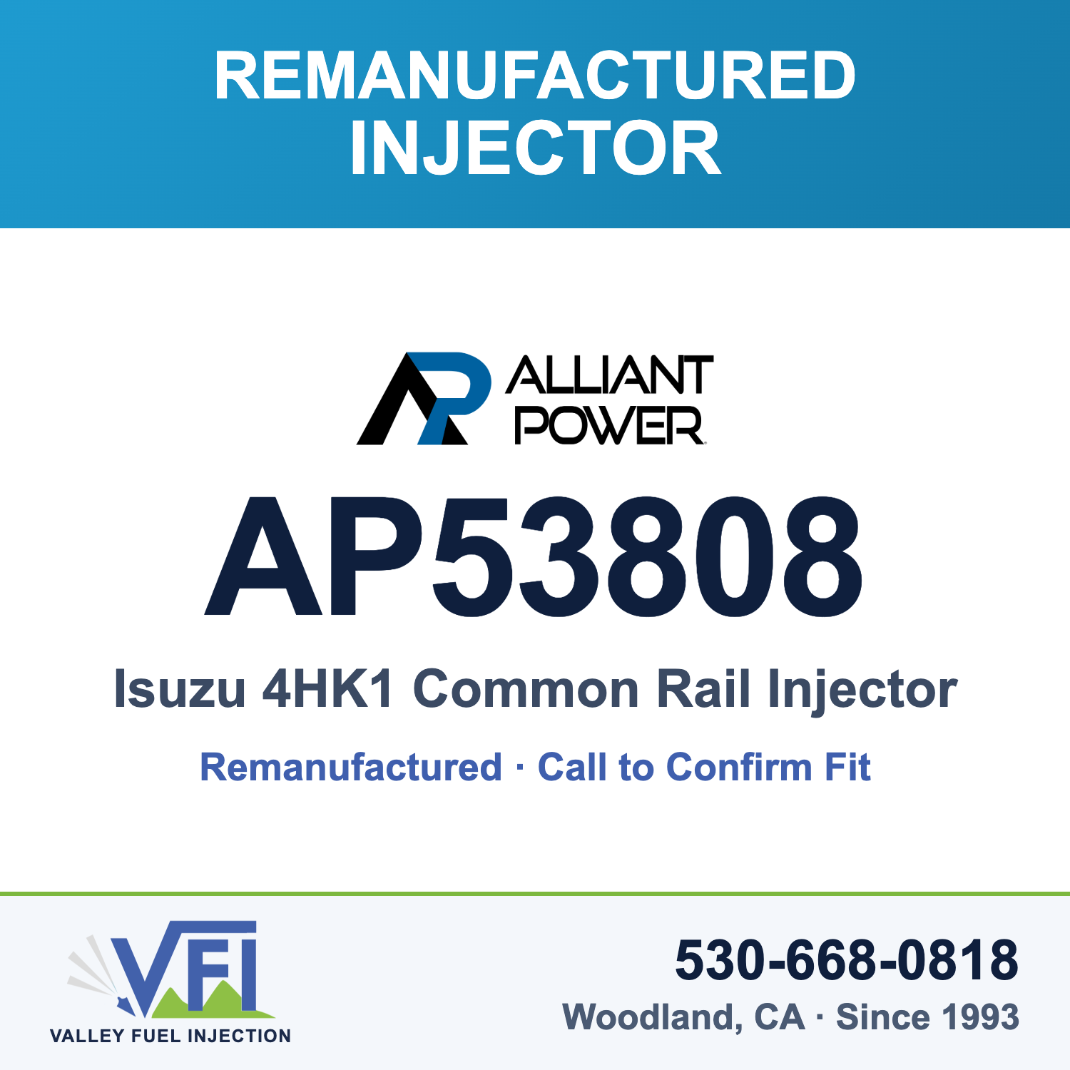 Alliant Power AP53808 4HK1 Common-rail Injector