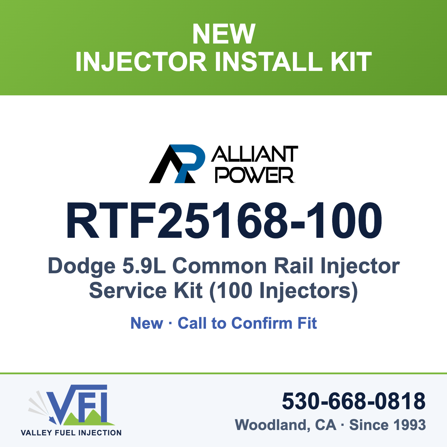 Alliant Power RTF25168-100 Dodge 5.9L Common Rail Injector Service Kit (100 Injectors)