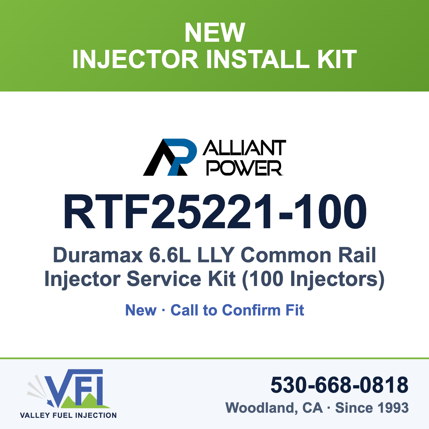 Alliant Power RTF25221-100 Duramax 6.6L LLY Common Rail Injector Service Kit (100 Injectors)