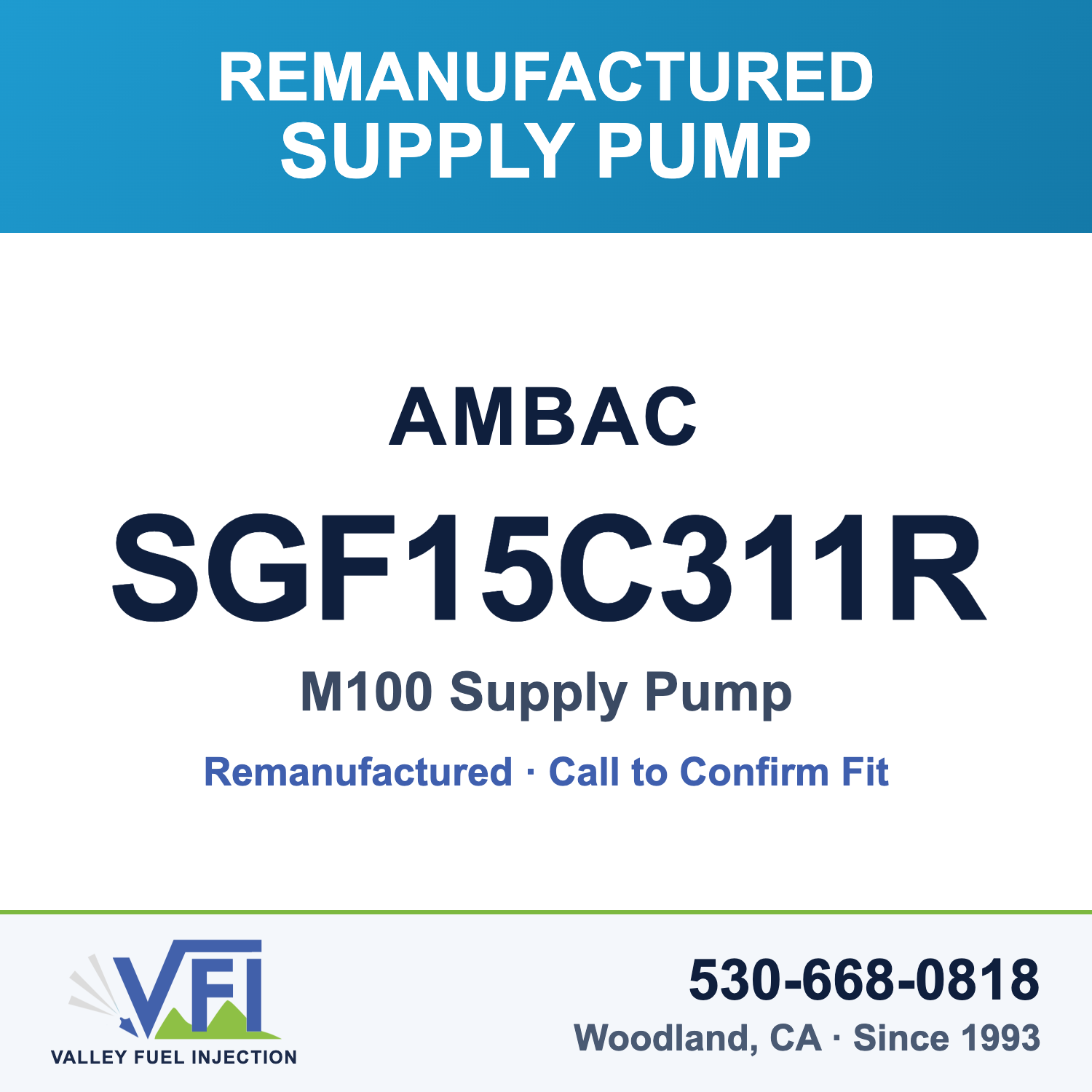 Ambac SGF15C311R M100 Reblt Supply Pump
