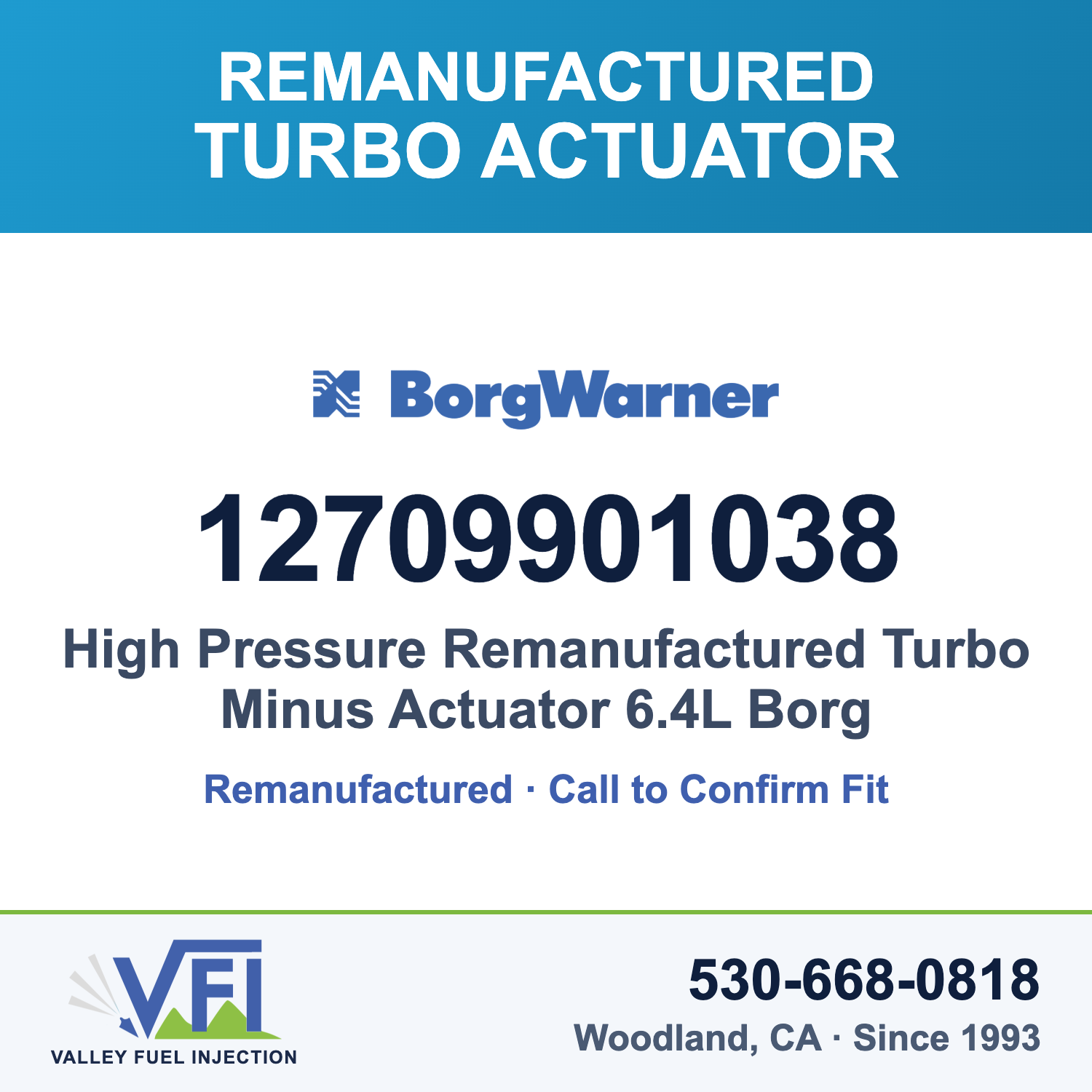 BorgWarner 12709901038 High Pressure Remanufactured Turbo Minus Actuator 6.4L Borg