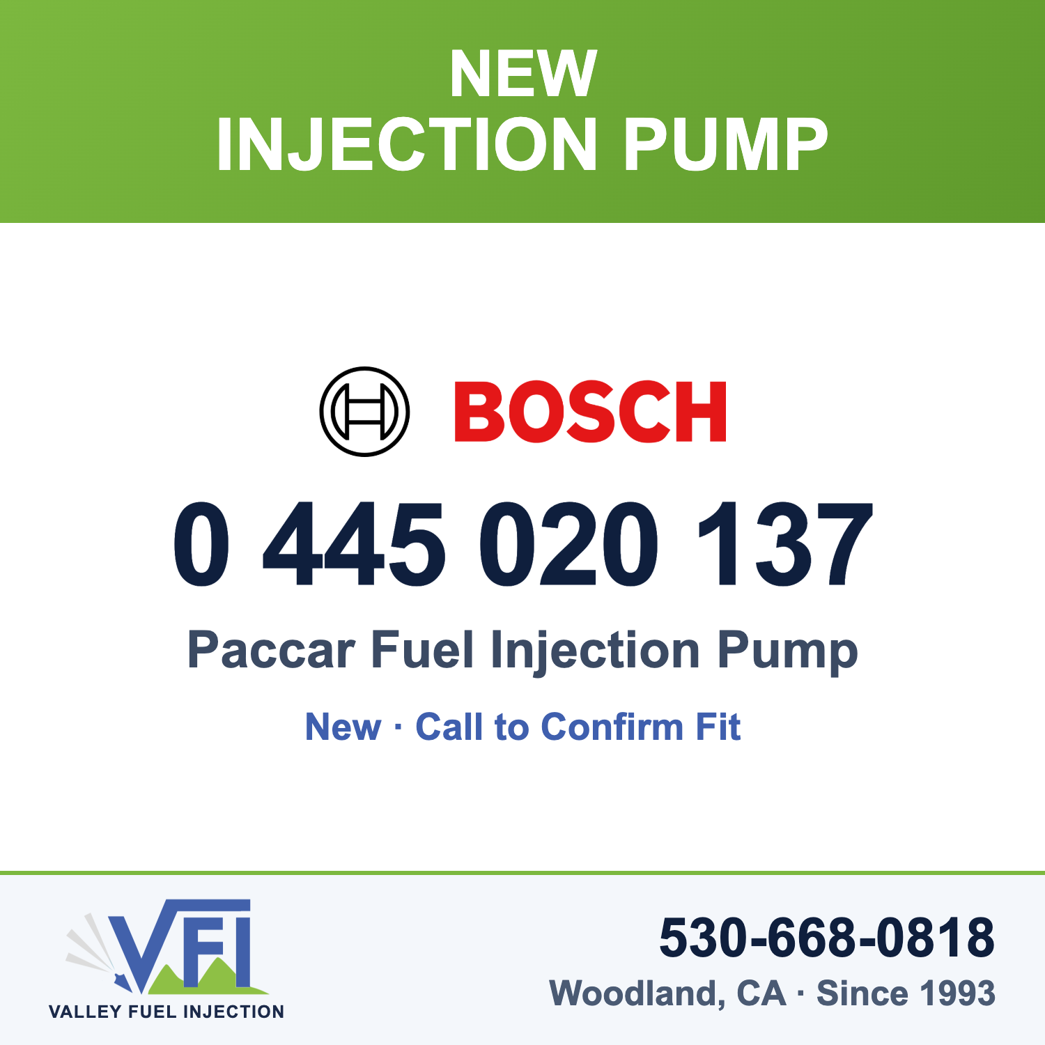 Bosch 0 445 020 137 Paccar Fuel Injection Pump