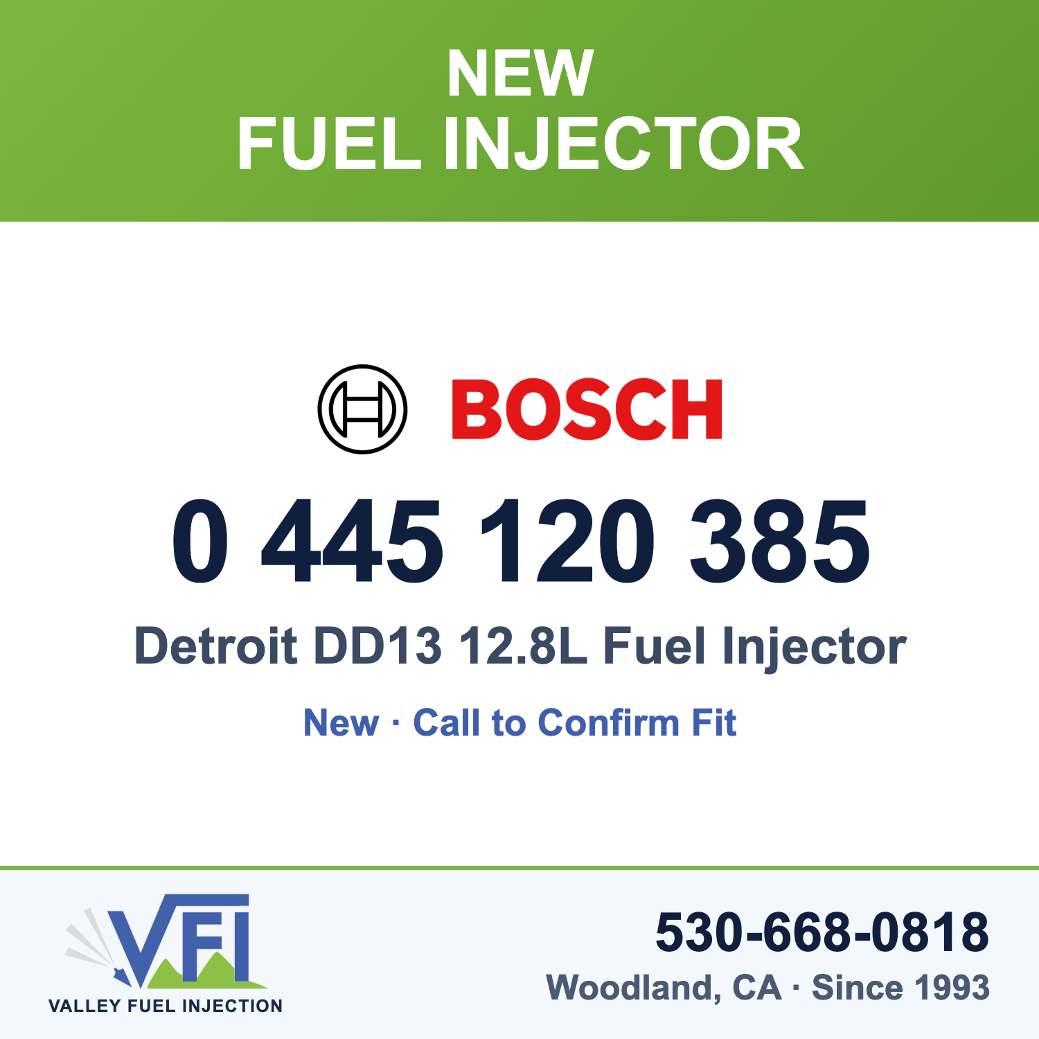 Bosch 0 445 120 385 Detroit DD13 12.8L Fuel Injector
